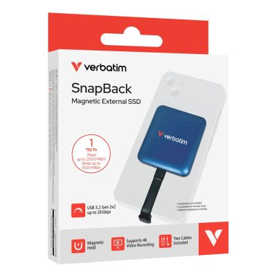 4. Verbatim SnapBack SSD 1 TB USB Typ-C USB 3.2 Gen 2x2 Blau