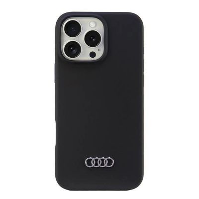 Audi Silikonhülle iPhone 16 Pro Max 6,9" schwarz/schwarz Hardcase AU-LSRIP16PM-Q3/D1-BK