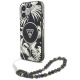 Guess Palm Trees Triangle Pearl Strap MagSafe iPhone 16 Hülle Schwarz