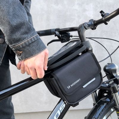 9. Wozinsky Fahrrad-Rahmentasche, wasserdichte Handyhülle, 1,5l, schwarz (WBB26BK)