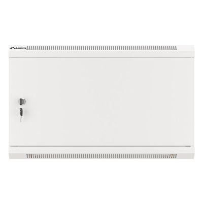 15. LANBERG Wandregal 19" 6HE 600x600 Metalltür Grau (Bausatz) WF01-6606-00S