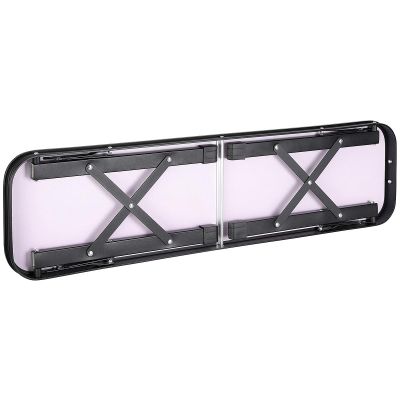 4. Klappbarer Campingtisch 90x60x70cm und 2 Bänke 87x23x39cm aus Holz