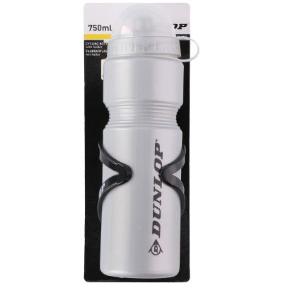3. DUNLOP 750ML FAHRRADTRINKFLASCHE MIT KÄFIG SILBER