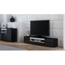 TV-Schrank VIVA 180 schwarz/glänzend schwarz+weiß