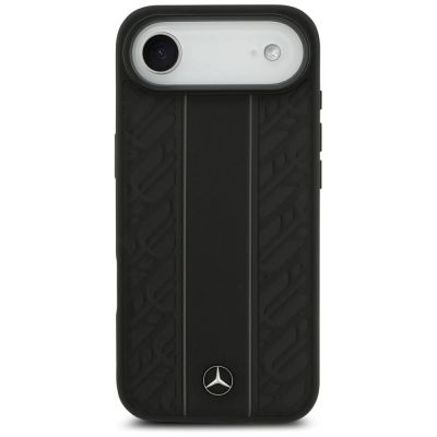 3. Mercedes Leder Laurel Leaves Stripes MagSafe Case für iPhone 17 Air - Schwarz