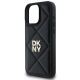 6. DKNY – Gesteppte iPhone 16 Pro-Hülle mit Stapellogo – Schwarz