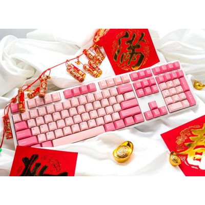 7. Ducky One 3 Gossamer Pink Gaming-Tastatur USB US-Englisch Pink, Weiß