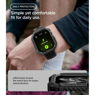 7. Spigen Rugged Armor Hülle für Apple Watch 46 mm - mattschwarz