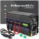 QOLTEC Spannungswandler Monolith 1200 MS Welle | 12 V auf 230 V | 600/1200 W | USB
