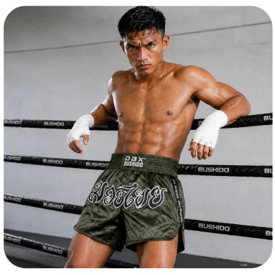 6. Herren-Thaishorts ARMY GREEN V2 COMBATWEAR | DBX Bushido