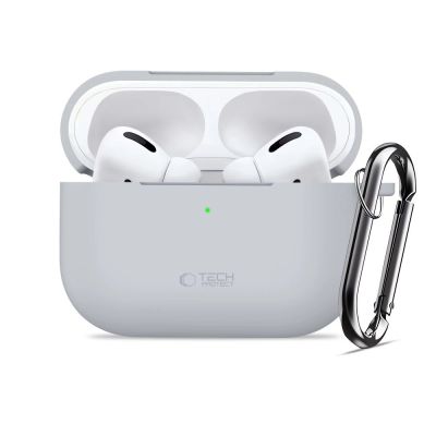 3. Tech-Protect Silikon-Hakenhülle für AirPods Pro – Grau