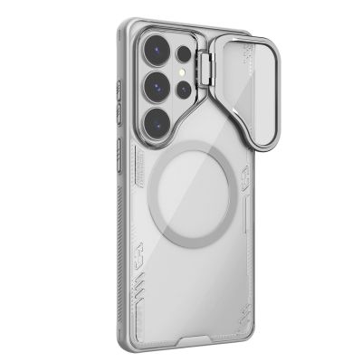3. Nillkin Iceblade Prop Magnethülle mit Kameraabdeckung und Ständer, kompatibel mit MagSafe für Samsung Galaxy S26 Ultra – Transparentgrau