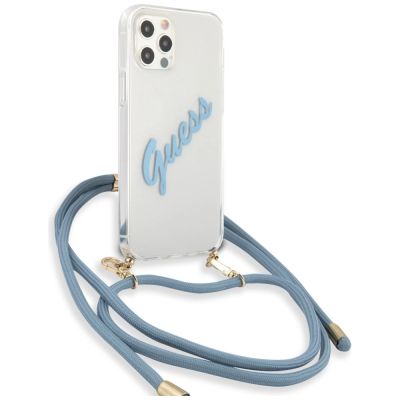 3. Guess GUHCP12LCRTVSBL iPhone 12 Pro Max 6,7" blau/blau Hardcase Script Vintage