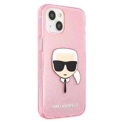4. Karl Lagerfeld Glitzer Karl's Head Case für iPhone 13 mini - Pink
