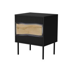 INSERTO Nachttisch, 2 Stück, 50 x 40 x 61,5 mm, schwarz + LED