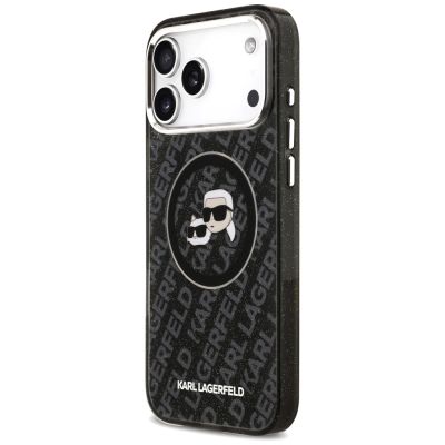 2. Karl Lagerfeld IML Glitter Karl&Choupette Heads Logo MagSafe Case für iPhone 17 Pro Max - Schwarz