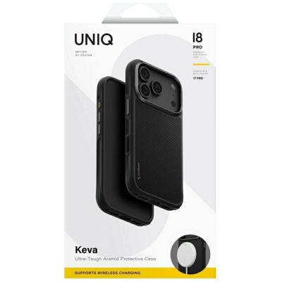 12. Uniq Keva Magclick Ladehülle für iPhone 18 Pro / 17 Pro – Schwarz