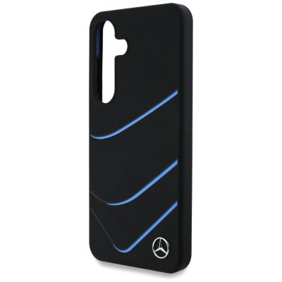 6. Mercedes Silicone Contrasted Curves MagSafe Case für Samsung Galaxy S25 - Schwarz