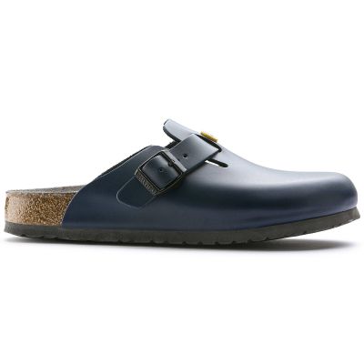 5. Birkenstock Boston ESD Blue Damen Clogs Naturleder schmale Hausschuhe (0061388)