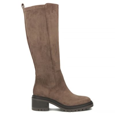 2. Damen-Wildlederstiefel mit Blockabsatz in Taupe Filippo DKZ8310