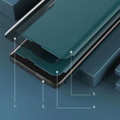 10. Eco Leather View Case booktype case schutzhülle aufklappbare hülle Samsung Galaxy A22 4G orange