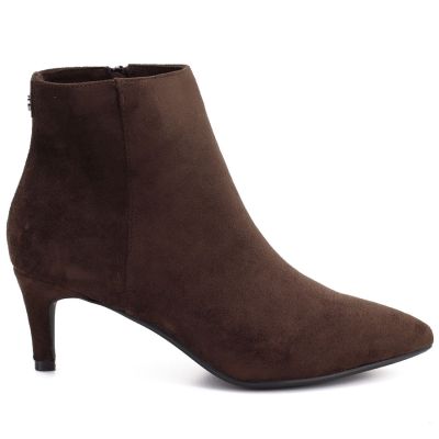 2. Gefütterte Damen-Ankle-Boots mit niedrigem Absatz, Wildleder, braun, Sergio Leone BT-65