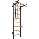 19. Turnwandbarren aus Holz und Metall mit Holzstange und Zubehörbank K 221B A076
