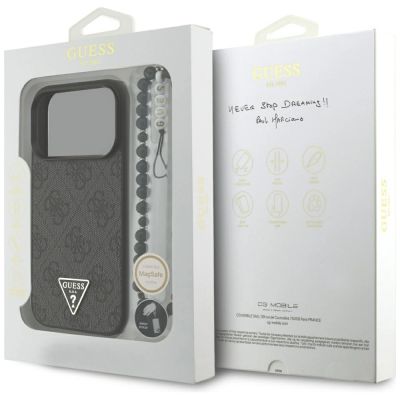 8. Guess 4G Strap Triangle Logo MagSafe Hülle für iPhone 17 Pro - Schwarz