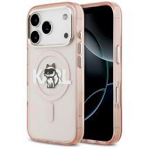 Karl Lagerfeld IML Choupette Sketch Logo MagSafe Hülle für iPhone 17 Pro - Pink
