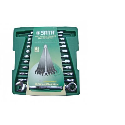 SATA Flachschlüssel 12 Stück mit Ratsche.