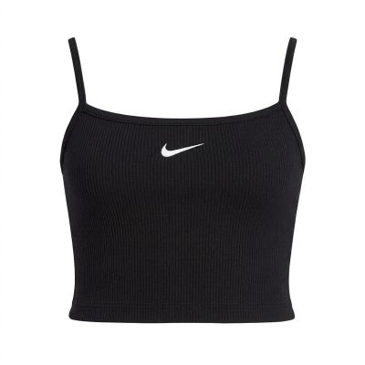 3. Nike Sportswear Essential Rib Crop Top Damen Schwarz/Weiß - DM6737-010
