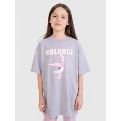 Oversized T-Shirt mit Aufdruck für Mädchen 4F 4FJRSS25TTSHF2646-25S