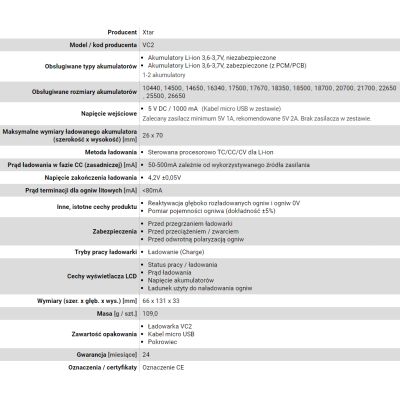 7. XTAR-LADEGERÄT FÜR ZYLINDRISCHE LI-ION-VC2-AKKUS