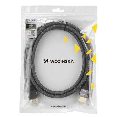 7. Wozinsky HDMI 2.1 Kabel 8K 60 Hz 48 Gbps / 4K 120 Hz / 2K 144 Hz 2 m Silber (WHDMI-20)