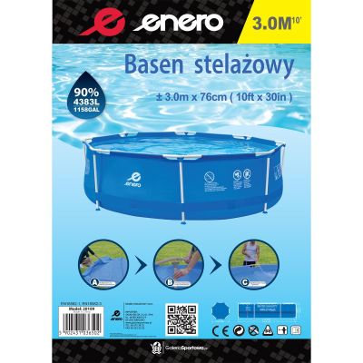 12. ENERO Ovaler Rahmenpool 300 x 76 cm