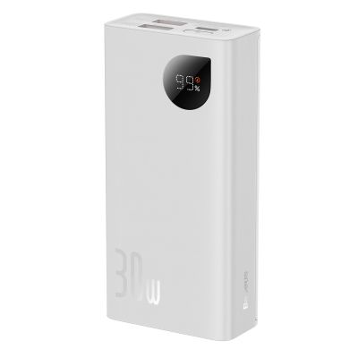 7. Baseus Adaman2 Powerbank mit Digitalanzeige 2x USB-A / 1x USB-C 10000mAh 30W - Weiß
