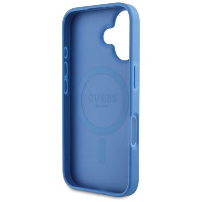 7. Guess 4G Circle Classic Logo MagSafe Hülle für iPhone 16 - blau