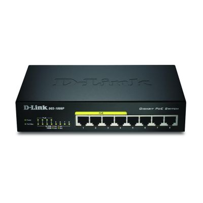 5. D-Link DGS-1008P/E Netzwerkkabel, unmanaged L2 PoE-Unterstützung, Schwarz