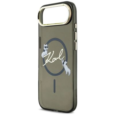 7. Karl Lagerfeld IML Choupettes Karl Script Logo MagSafe iPhone Air Hülle - Schwarz