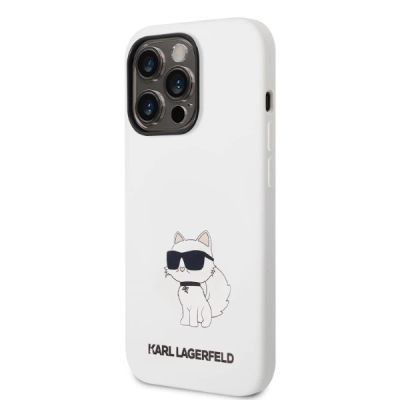 2. Karl Lagerfeld Choupette-Silikonhülle für iPhone 14 Pro Max – Weiß