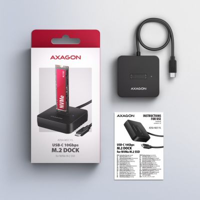 9. Axagon ADSA-M2C11L Festplatten-Dockingstation USB 3.2 Gen 2 (3.1 Gen 2) Typ-C Schwarz