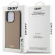 8. DKNY MagSafe iPhone 15 Pro Max Hülle mit genarbtem Metalllogo – Beige