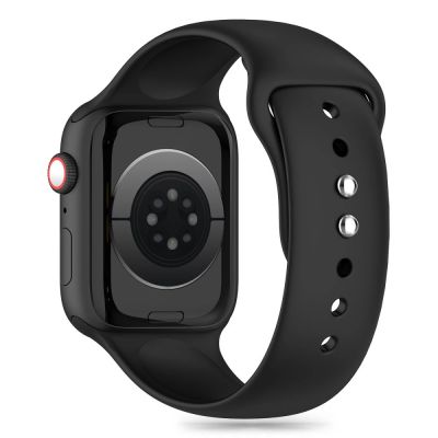 3. Tech-Protect Silikonarmband für Apple Watch 4/5/6/7/8/9/SE/Ultra 1/2 (42/44/45/49 mm) – Schwarz