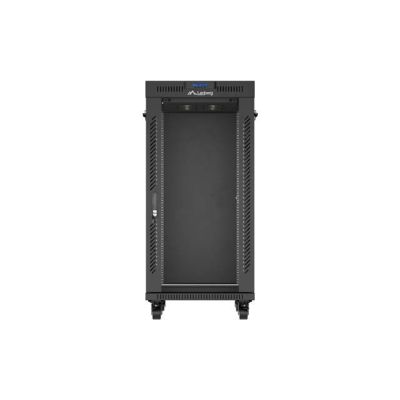 15. LANBERG Standschrank 19" 24U 600x800 Schwarze Glastür LCD (Flatpack) V2