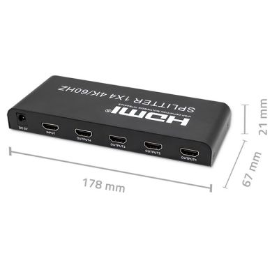 7. QOLTEC Splitter 4xHDMI 4Kx2K | 6GB/s | 60Hz