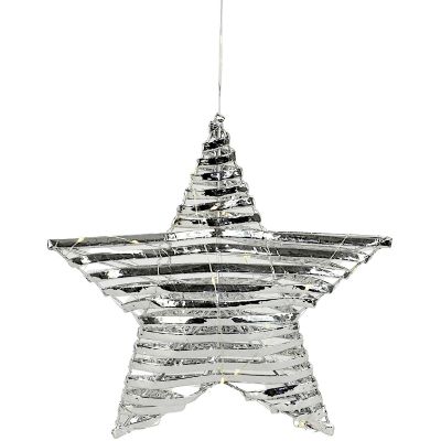 2. DEKORATIVER STERN 20 LED 30 CM SILBER