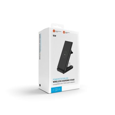 8. FIXPOS-U-BK Ladegerät für mobile Geräte wie Smartwatches, Smartphones und Kopfhörer, Schwarz, USB, kabelloses Laden, Schnellladen, intern