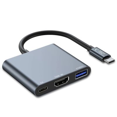 HUB Tech-Protect V1 3in1 USB-C – USB-A 3.0 / USB-C PD 100 W / HDMI 4K 30 Hz – Grau