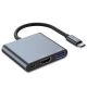 HUB Tech-Protect V1 3in1 USB-C – USB-A 3.0 / USB-C PD 100 W / HDMI 4K 30 Hz – Grau