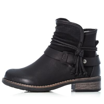 7. Gefütterte schwarze Damen-Ankle-Boots Rieker 94689-00